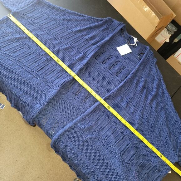 New Jessica Simpson Blue Boho Long Cardigan L XL - Picture 13 of 16